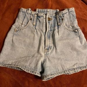High waisted denim shorts